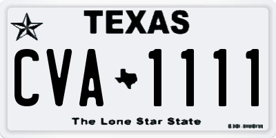 TX license plate CVA1111