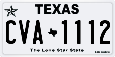 TX license plate CVA1112
