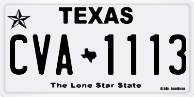 TX license plate CVA1113