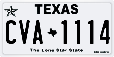 TX license plate CVA1114
