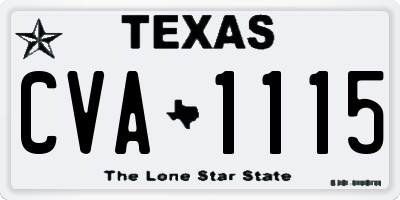 TX license plate CVA1115
