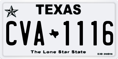TX license plate CVA1116