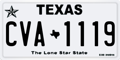 TX license plate CVA1119