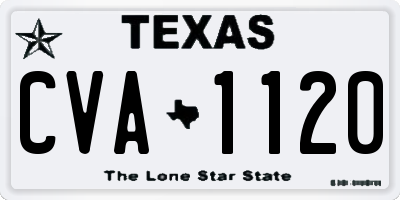 TX license plate CVA1120