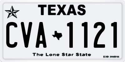 TX license plate CVA1121