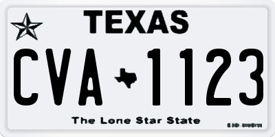 TX license plate CVA1123