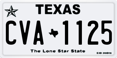 TX license plate CVA1125