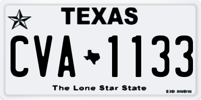 TX license plate CVA1133
