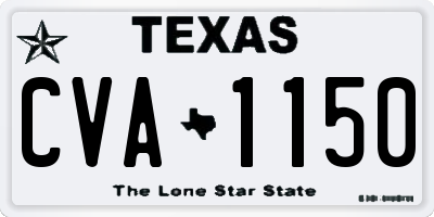 TX license plate CVA1150