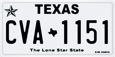 TX license plate CVA1151