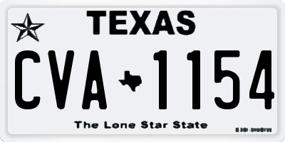 TX license plate CVA1154