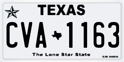 TX license plate CVA1163