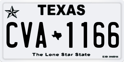 TX license plate CVA1166
