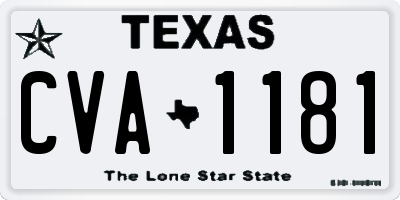 TX license plate CVA1181