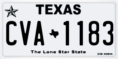 TX license plate CVA1183