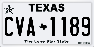 TX license plate CVA1189