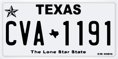 TX license plate CVA1191