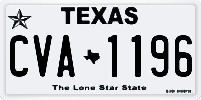 TX license plate CVA1196