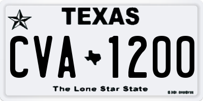 TX license plate CVA1200