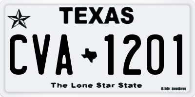 TX license plate CVA1201