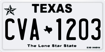TX license plate CVA1203