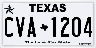 TX license plate CVA1204