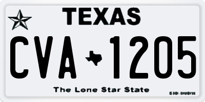 TX license plate CVA1205