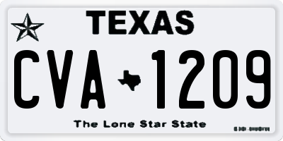 TX license plate CVA1209