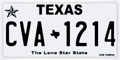 TX license plate CVA1214