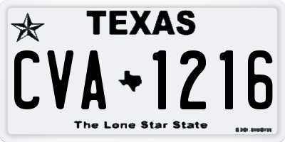 TX license plate CVA1216
