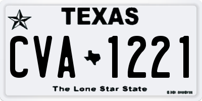 TX license plate CVA1221