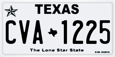 TX license plate CVA1225