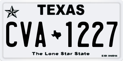 TX license plate CVA1227