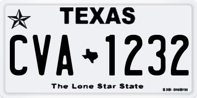 TX license plate CVA1232