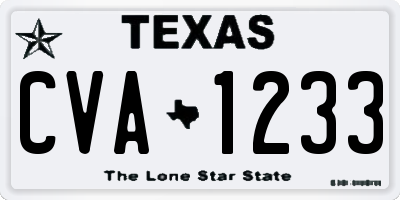 TX license plate CVA1233