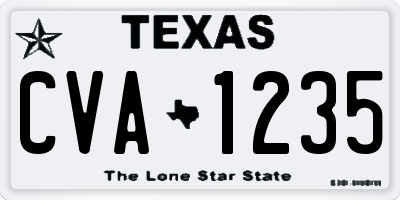 TX license plate CVA1235