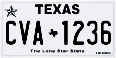 TX license plate CVA1236