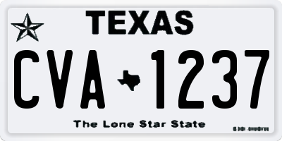 TX license plate CVA1237