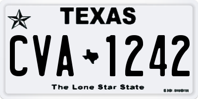 TX license plate CVA1242