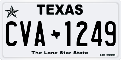 TX license plate CVA1249