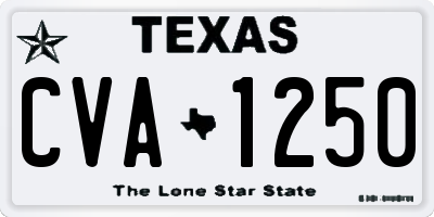 TX license plate CVA1250