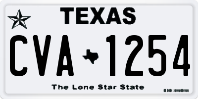 TX license plate CVA1254