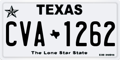 TX license plate CVA1262