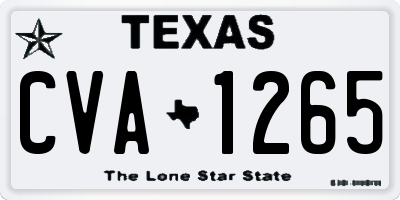TX license plate CVA1265