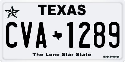 TX license plate CVA1289