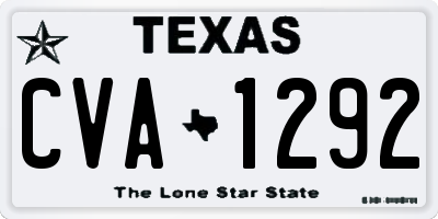 TX license plate CVA1292