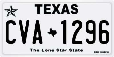 TX license plate CVA1296