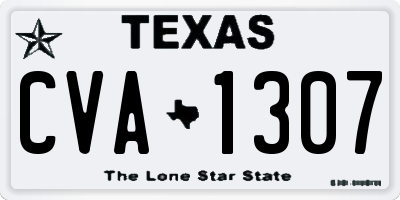 TX license plate CVA1307