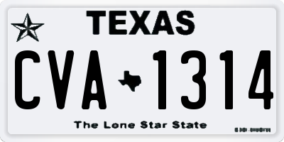 TX license plate CVA1314