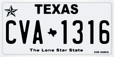 TX license plate CVA1316